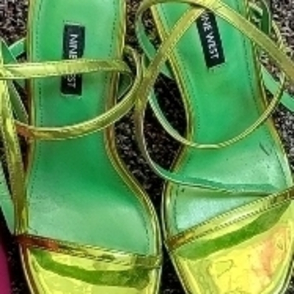 Nine West Lime Green Strappy Sandals - Picture 1 of 1